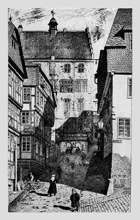 Blick auf das Rathaus vom Hirschberg aus, 1887