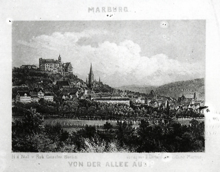 Marburg von Südwesten, 2. Hälfte 19. Jahrhundert