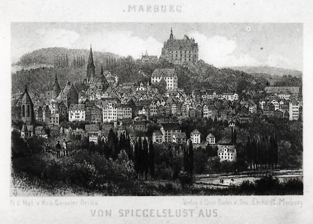 Ostansicht von Marburg, 2. Hälfte 19. Jahrhundert
