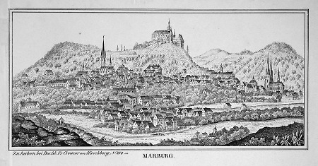 Ansicht von Marburg, 19. Jahrhundert