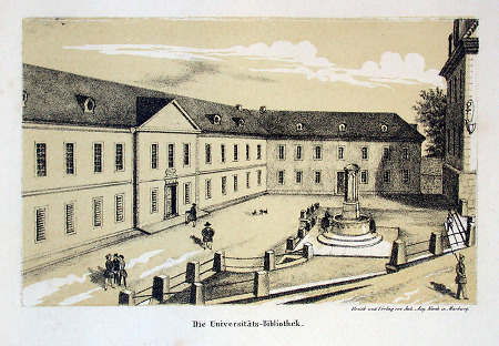 Ansicht der Universitätsbibliothek, Mitte 19. Jahrhundert