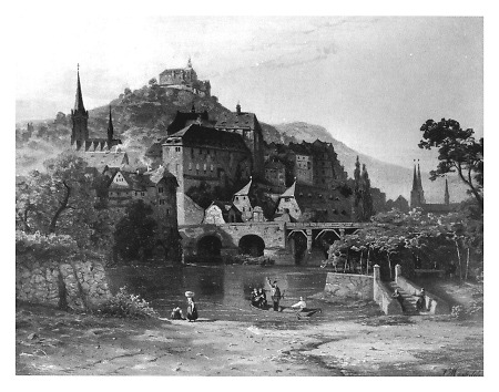 Blick auf Marburg von Weidenhausen aus, 2. Hälfte 19. Jahrhundert