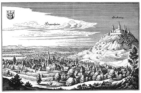 Ansicht von Heppenheim, 1646