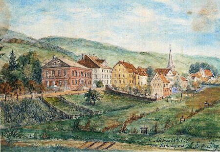 Ansicht von Michelstadt vom Bahnhof aus gesehen, 1890