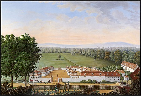 Ansicht des Jagdschlosses Mönchbruch, 1867