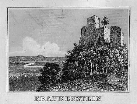 Ansicht der Burg Frankenstein, 1849