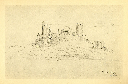 Ansicht von Stadt und Burg Münzenberg, 1826/27