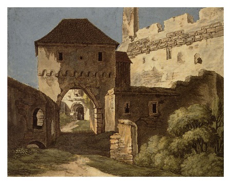 Vorhof der Burgruine Münzenberg, 3. Drittel 18. Jahrhundert