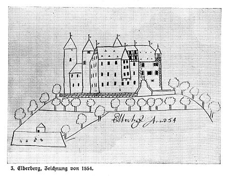 Ansicht des Schlosses Elberberg, 1554