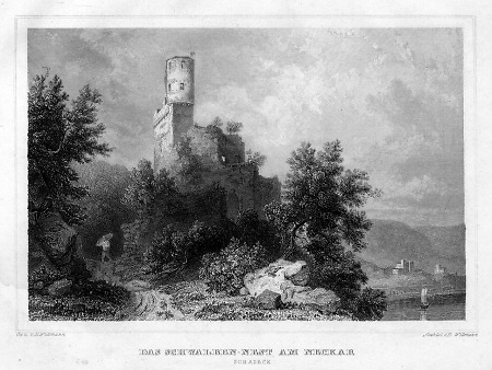 Ansicht des sogenannten Schwalbennestes bei Neckarsteinach, 1849