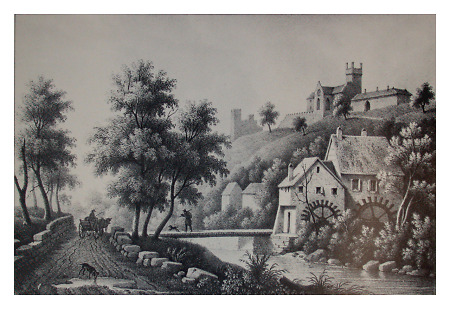 Ansicht der Mühle an der Steinach, um 1850