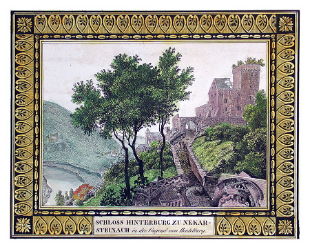 Ansicht der Hinterburg zu Neckarsteinach, Ende 19. Jahrhundert