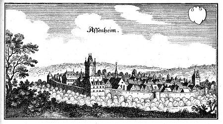 Ansicht von Assenheim, 1646