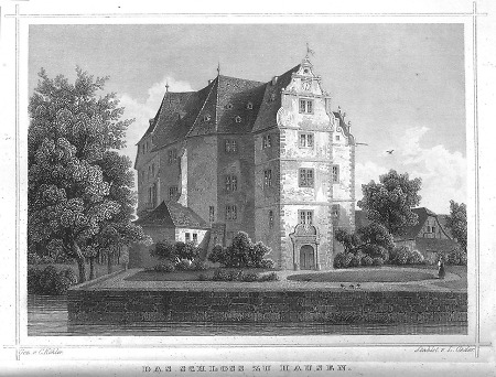 Ansicht des Schlosses zu Hausen, 1850
