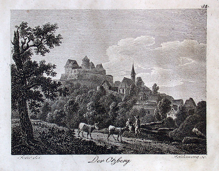 Ansicht von Ort und Festung Otzberg, um 1820