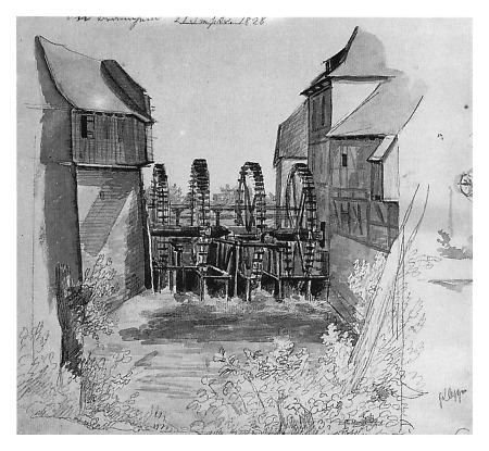 Ansicht der Praunheimer Mühle, 1828
