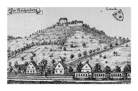 Ansicht der Burg Reichenberg von Süden (Ausschnitt), 1892