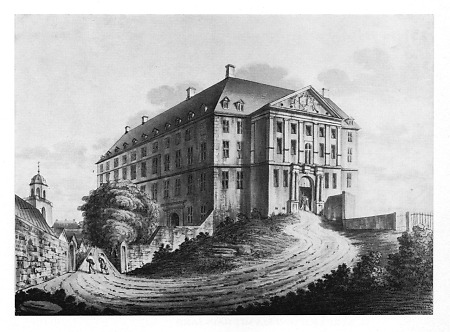 Ansicht des Schlosses in Rhoden, um 1830
