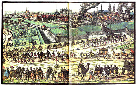 Einzug der englischen Gesandtschaft in Kassel durch das Müllertor, 1598