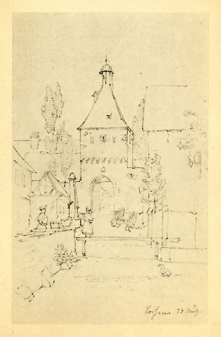 Ansicht eines Torturms in Rodheim vor der Höhe, 1826/27