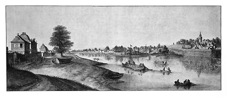 Ansicht von Gartenhäusern vor dem Schaumain-Tor, 1772