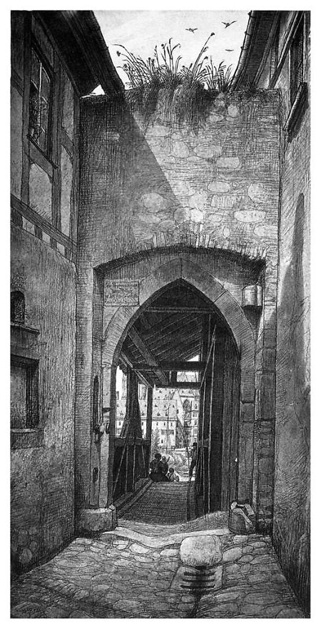 Das Mühlpförtchen in der Löhergasse, 1872