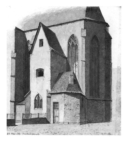 Teilansicht der Deutschherrnkirche, 1877