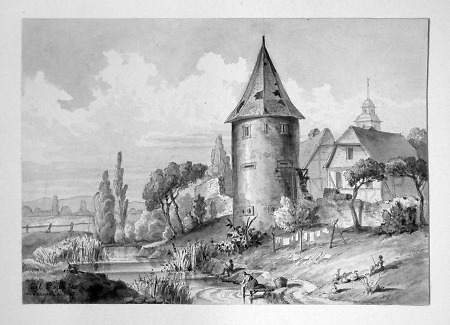 Teilansicht von Seligenstadt, 1857