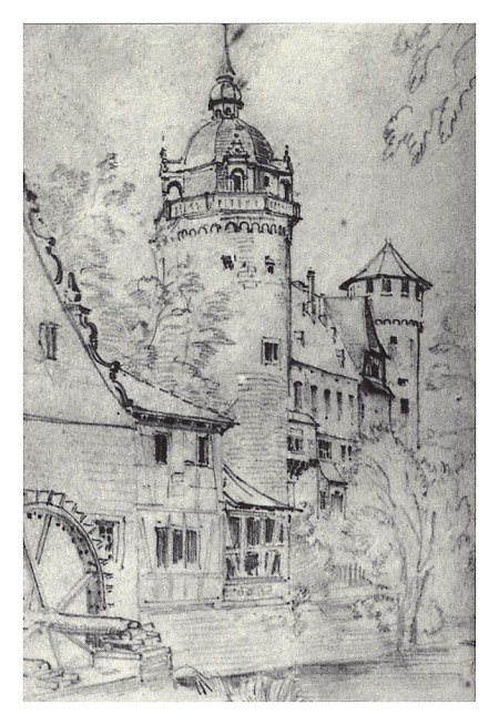 Teilansicht von Schloss Fürstenau, um 1840