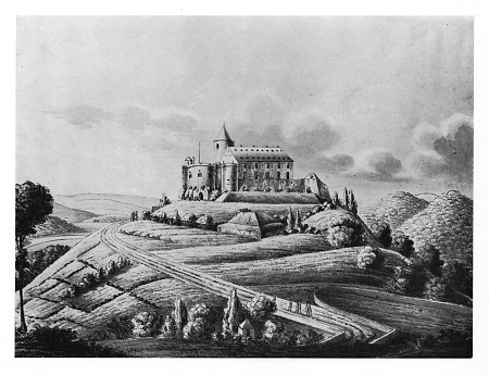 Ansicht der Burg Waldeck, um 1830