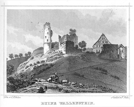 Ansicht von Burgruine Wallenstein, 1850