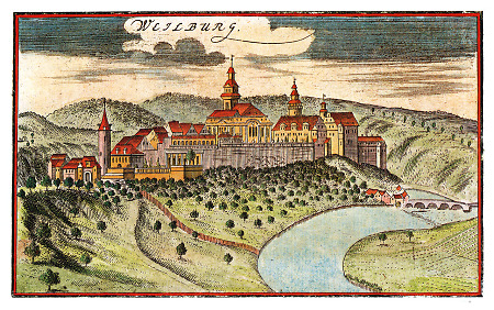 Südwestansicht von Weilburg, um 1725