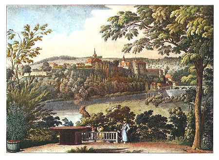 Weilburg vom Karlsberg aus gesehen, um 1825