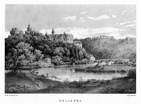 Ansicht des Weilburger Schlosses von Südosten, 1864