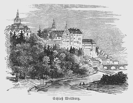 Ansicht des Weilburger Schlosses, um 1865