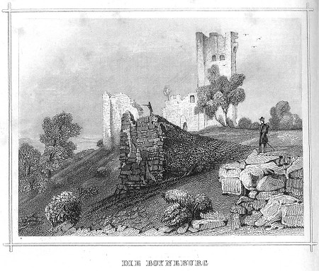 Ansicht der Burgruine Boyneburg, 1850