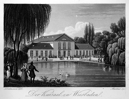 Ansicht des Kurhauses von der Gartenseite, um 1830