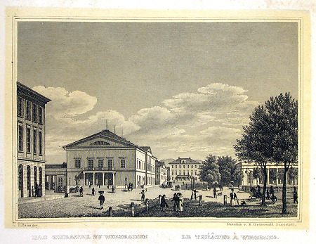 Ansicht des Wiesbadener Theaters, um 1833