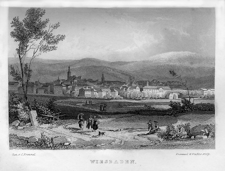Gesamtansicht von Wiesbaden, um 1840
