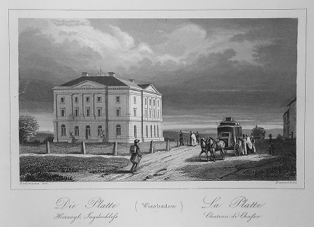 Ansicht von Jagdschloss Platte nahe Wiesbaden, 1844