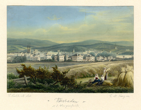 Ansicht Wiesbadens von der Ostseite, nach 1862