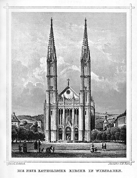 Fassadenansicht der Katholischen Kirche, 1862