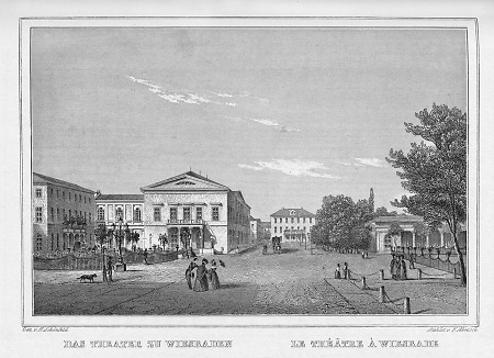 Ansicht des Wiesbadener Theaters, 1862