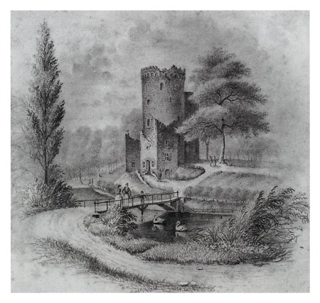 Die Burg am Wilhelmsbad bei Hanau, 1850