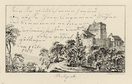 Ansicht von Schloss Berlepsch nahe Witzenhausen, nach 1805