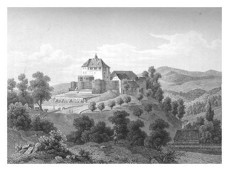 Ansicht von Schloss Berlepsch bei Witzenhausen, 1850