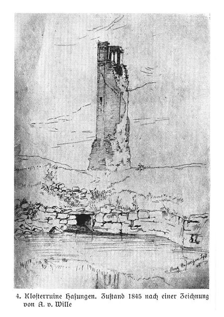 Ansicht der Klosterruine Hasungen, 1845