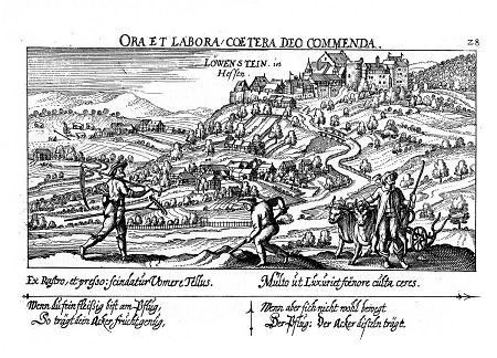 Ansicht von Burg Löwenstein, 1626