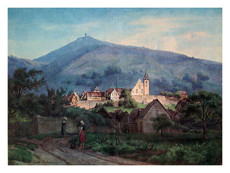 Ansicht von Zwingenberg mit Melibokus, 1851