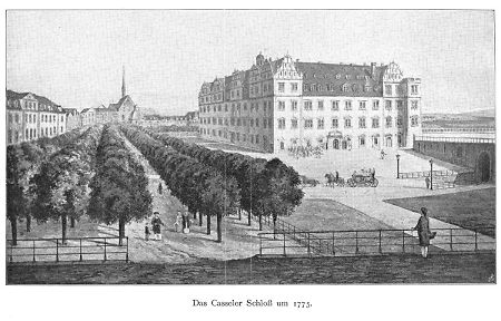Ansicht des Kasseler Schlosses um 1775, um 1775